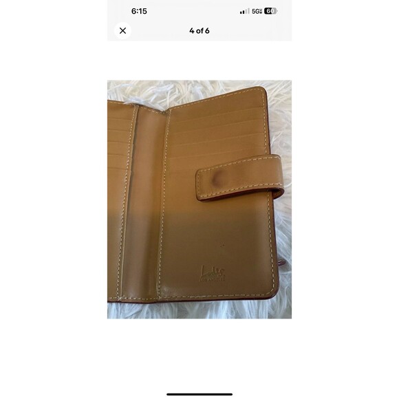 Lodis Small Credit Card Wallet Carmel Brown Leather Bifold Wallet 5.5” x 3” - Picture 4 of 6